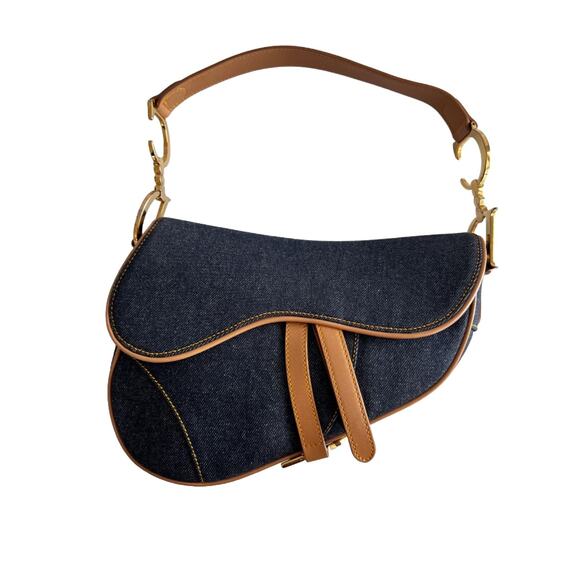 Dior Handbags - Vintage Dior denim saddle